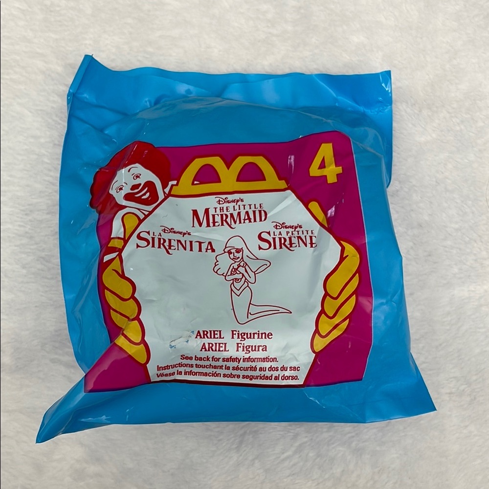 The Little Mermaid Vintage 1996  McDonald's Happy Meal #4 ARIEL Figurine TOY NIB